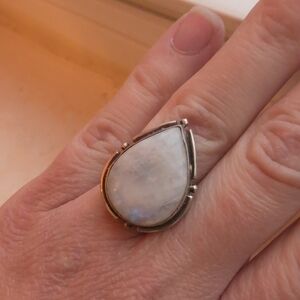 Elegant Silver Moonstone Ring